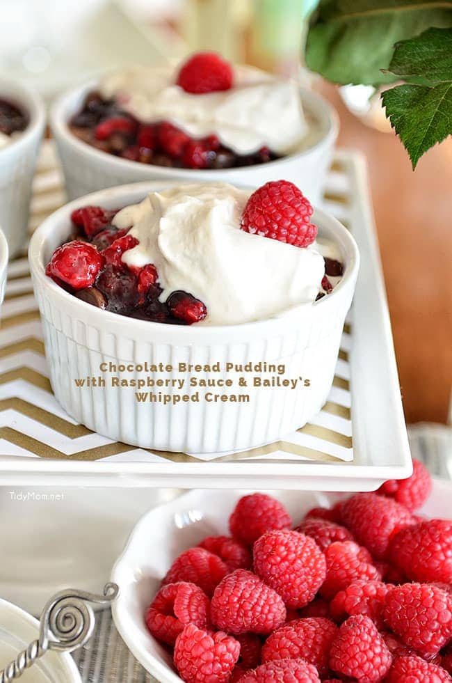 Chocolate Bread Pudding with raspberry sauce recipe at cetcu.com