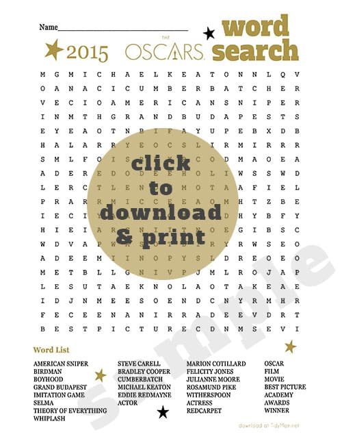 2015 oscars word search free printable at cetcu.com