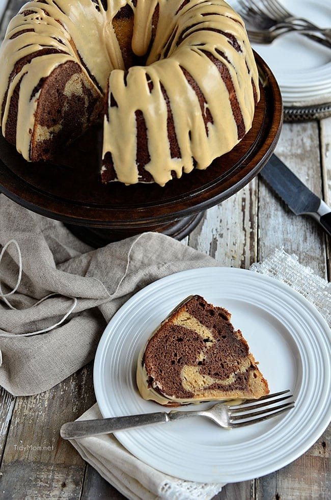 Salted Caramel Peanut Butter Swirl Cake