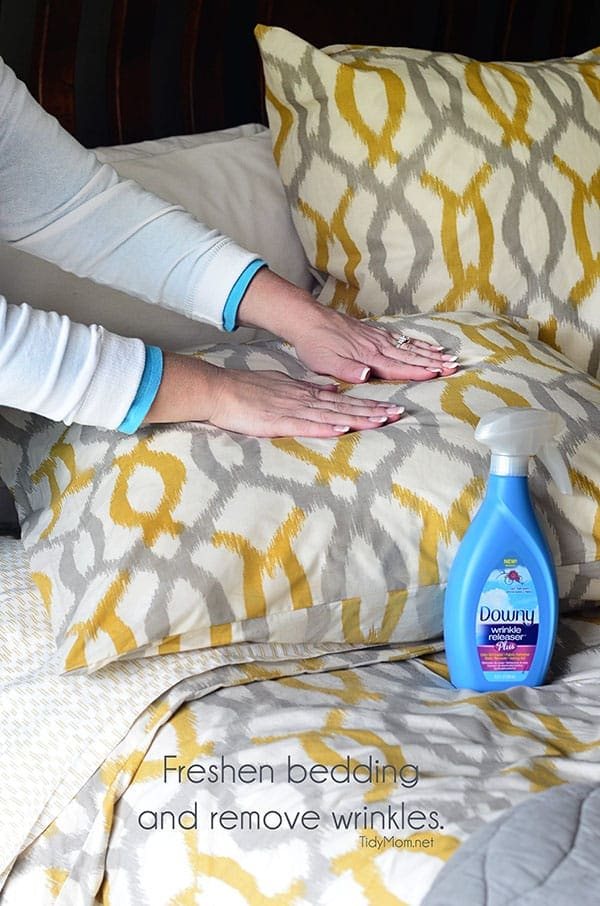 Freshen bedding and remove wrinkles with Downy Wrinkle Releaser Plus. Learn more at cetcu.com #wondermoms
