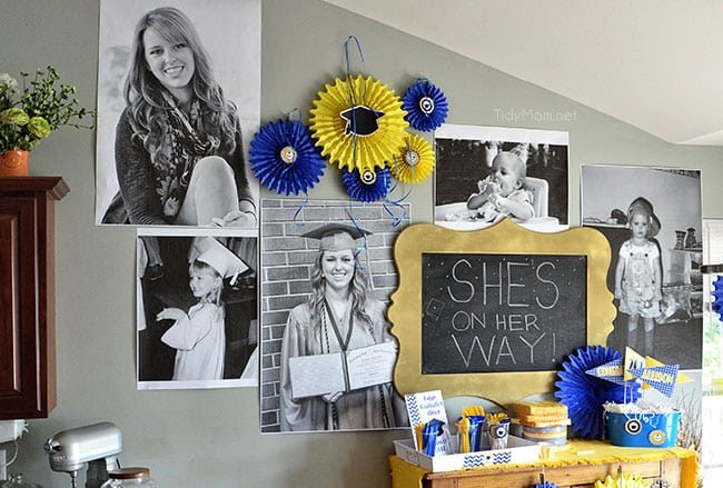 createa GIANT PHOTO WALL...really cheap at cetcu.com GREAT for birthday parties, graduation, showers or any celebration!