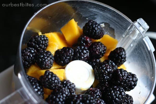 fruit in food processor