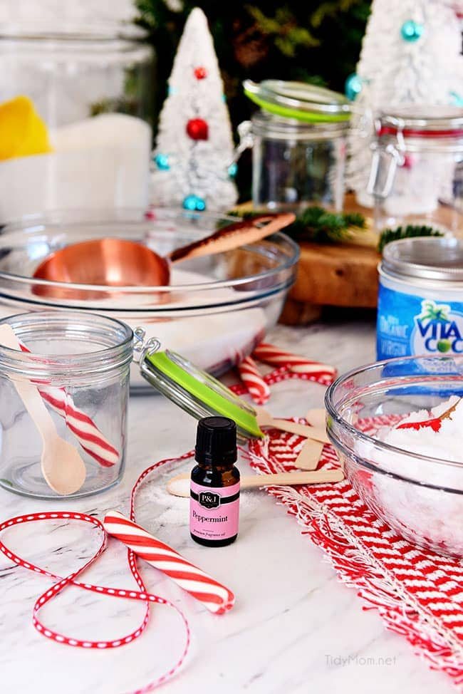 Handmade 3 ingredient Peppermint Sugar Scrub ingredients