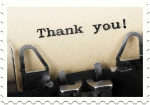 A Note of Thanks ……