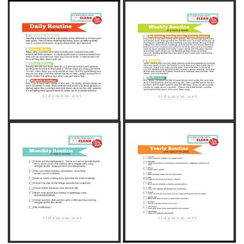 Tidymom Countdown to Clean series free printable