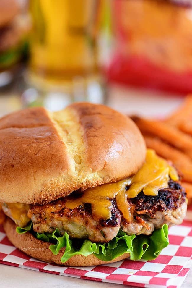 Apple Cheddar Pork Burgers pair a tart Granny Smith apple with sharp cheddar to elevate your pork burgers to a whole new dimension.