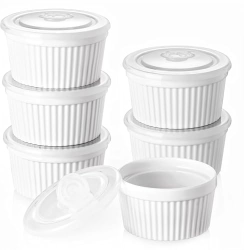 Ramekins 8 oz Oven Safe with Lids