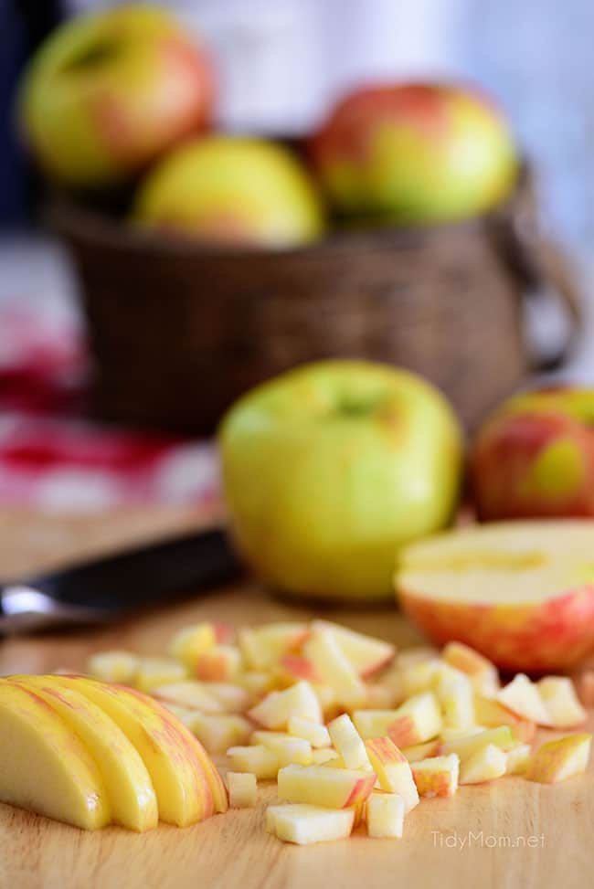 chopped apples