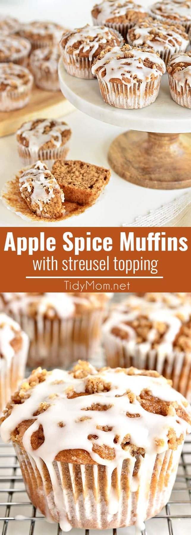 Apple Spice muffins with Streusel Topping photo collage