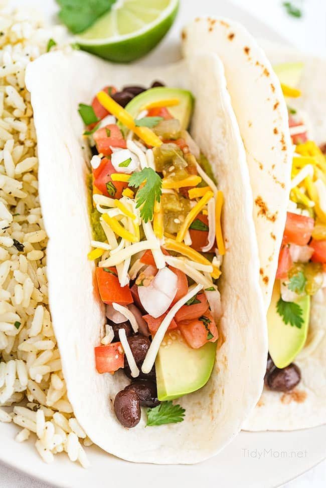 fresh avocado tacos with favorite toppings