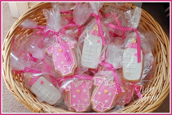baby bottle and onsie cookies for baby shower at cetcu.com
