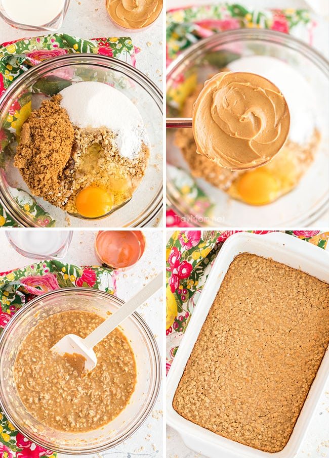 how to make peanut butter baked oatmeal photo collage