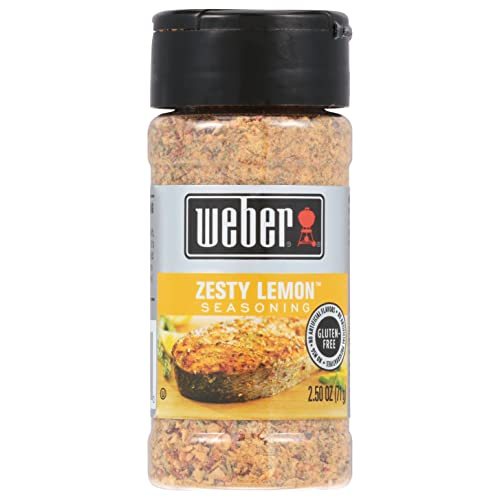 WEBER ZESTY LEMON Seafood & Chicken Grill Seasoning 2.50 oz. Bottle