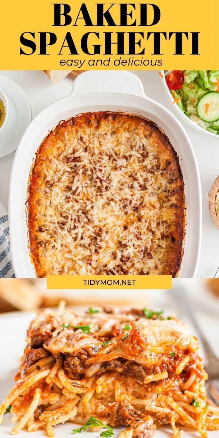 baked spaghetti casserole photo collage