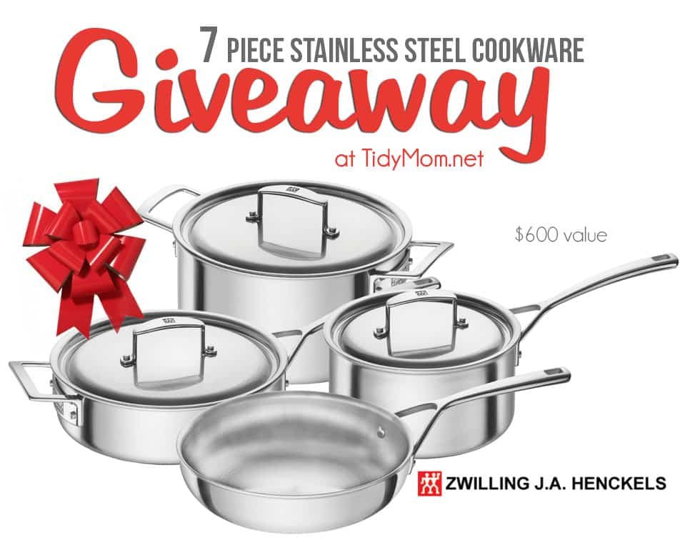 7 piece Zwilling Aurora 5-ply 7-pc Stainless Steel Cookware Set GIVEAWAY at cetcu.com