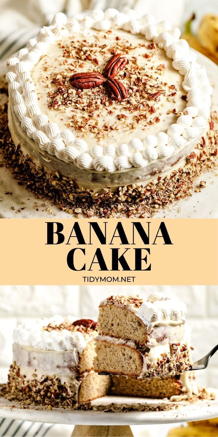banana cake photo collage