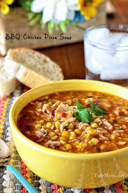 BBQ Chicken Pizza Soup