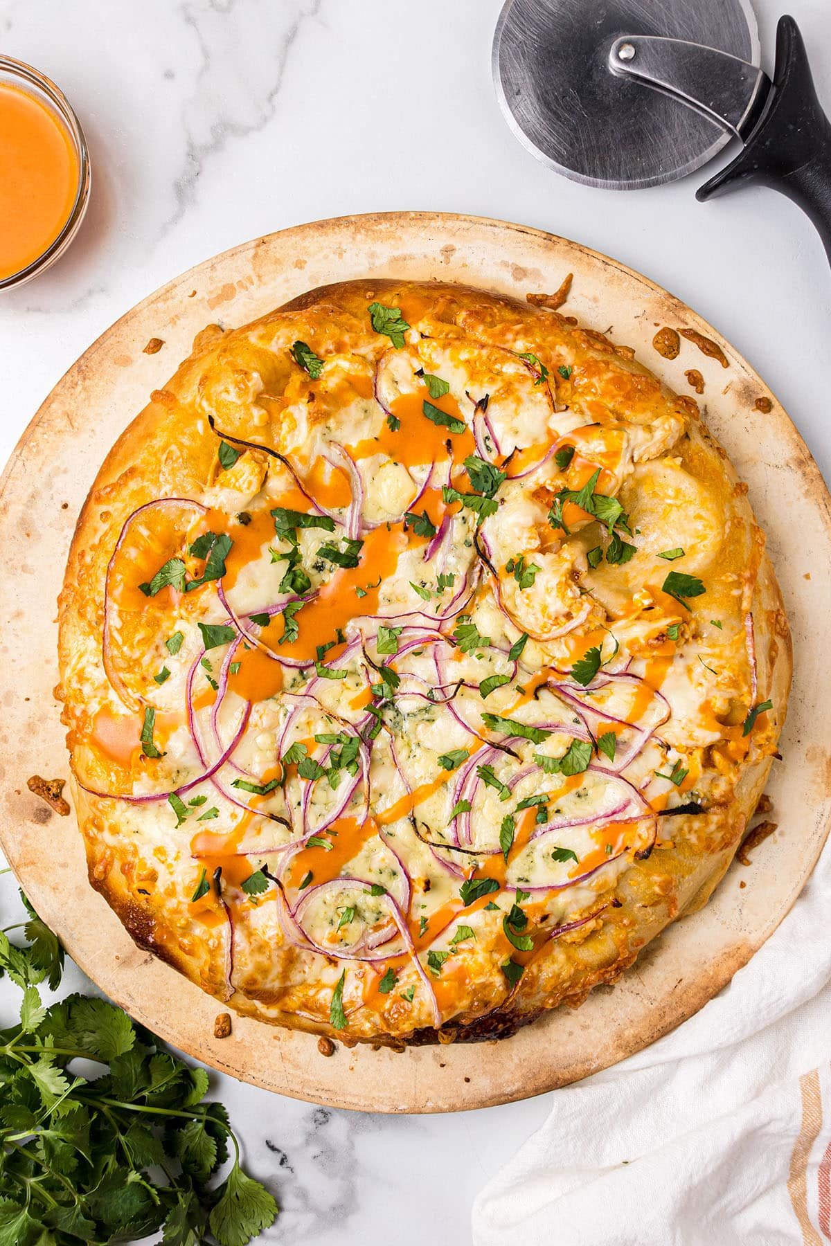 pizza on a stone