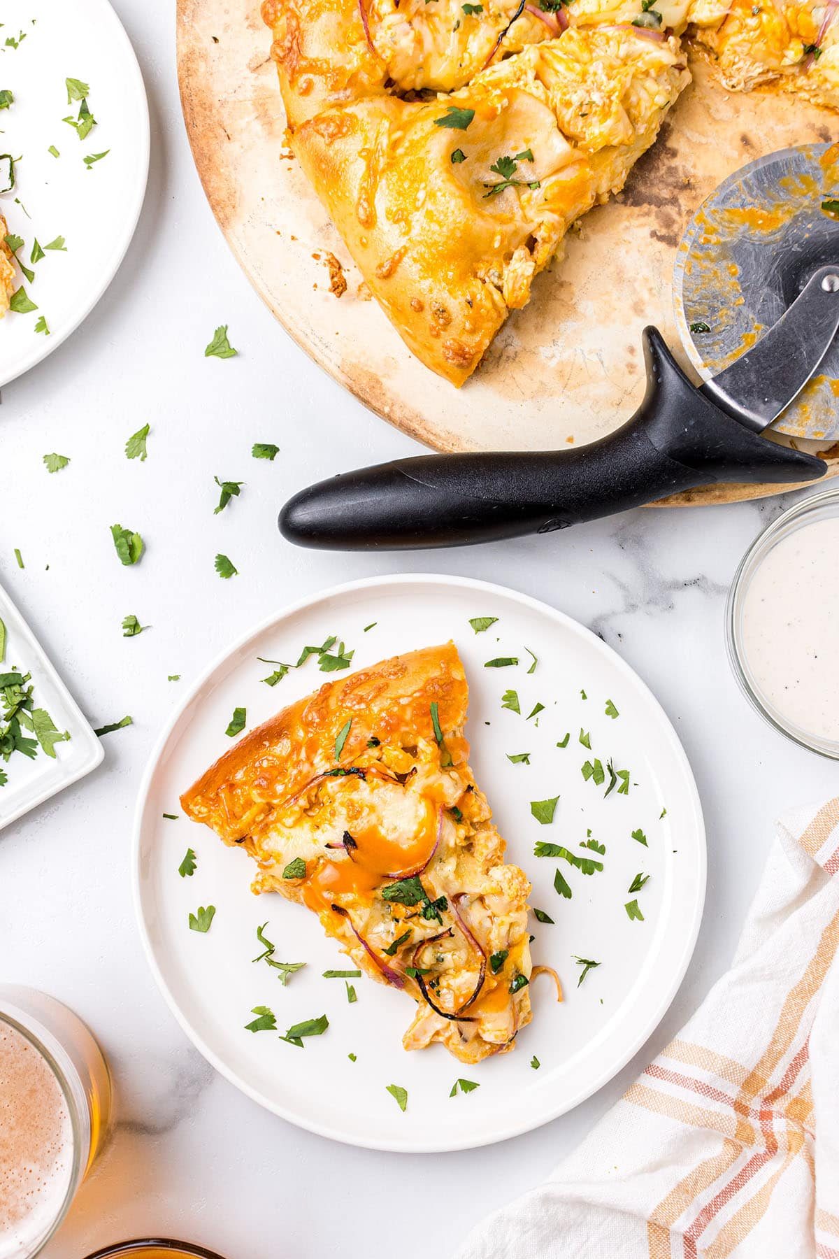 slice of pizza on a plate
