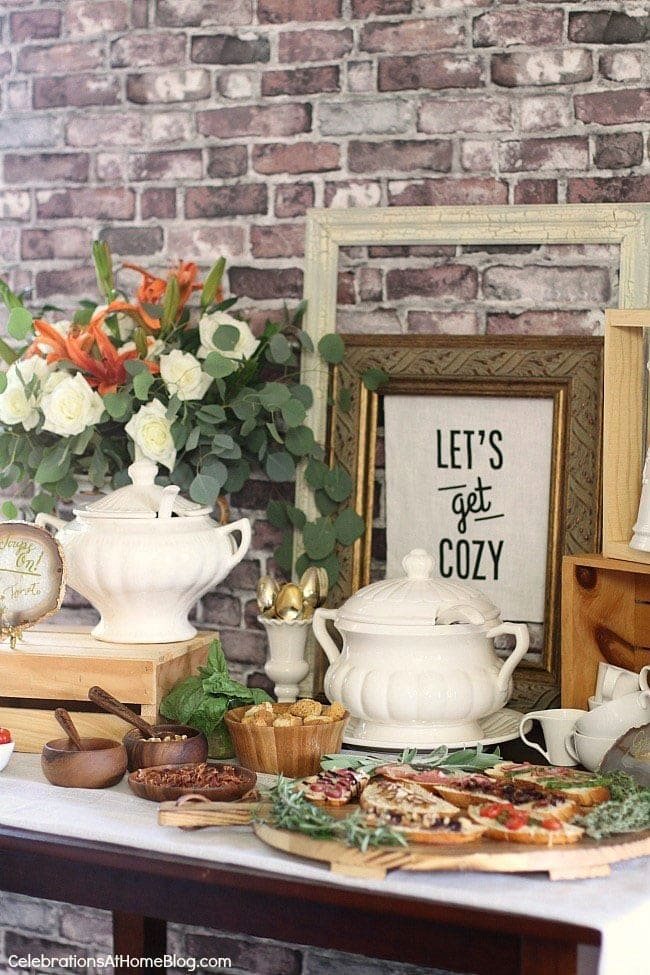 Best Comfort Food Meal Plan. How to Set Up a Soup Bar from Celebrations at Home. Get More meal plan recipes, printable and decor at cetcu.com