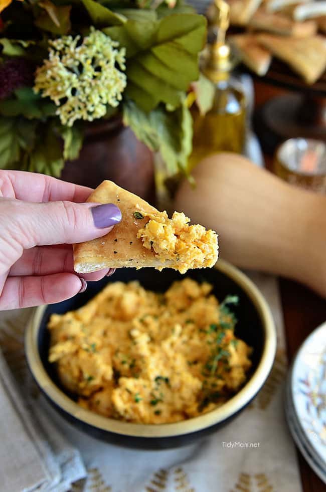 Butternut Squash Smoked Gouda Cheese Dip perfect for fall entertaining! Make this dip extra special by serving in a pumpkin! Get the recipe and holiday entertaining tips at cetcu.com