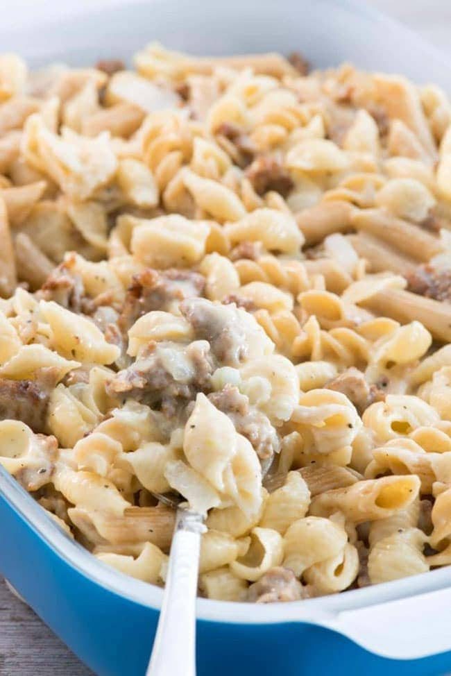Best Comfort Food Meal Plan. Sausage Mac & Cheese from Crazy for Crust. Get More meal plan recipes, printable and decor at cetcu.com