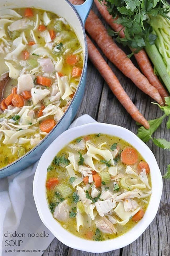Best Comfort Food Meal Plan. Chicken Noodle Soup from Your Homebased Mom. Get More meal plan recipes, printable and decor at cetcu.com