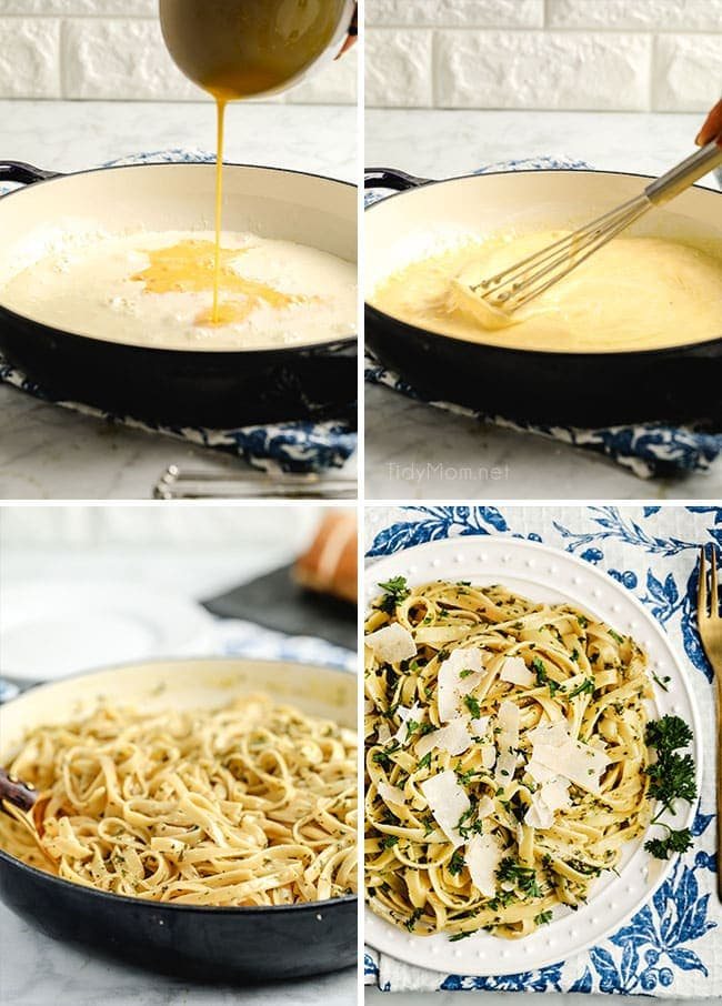 step by step photos on how to make fettuccine alfredo