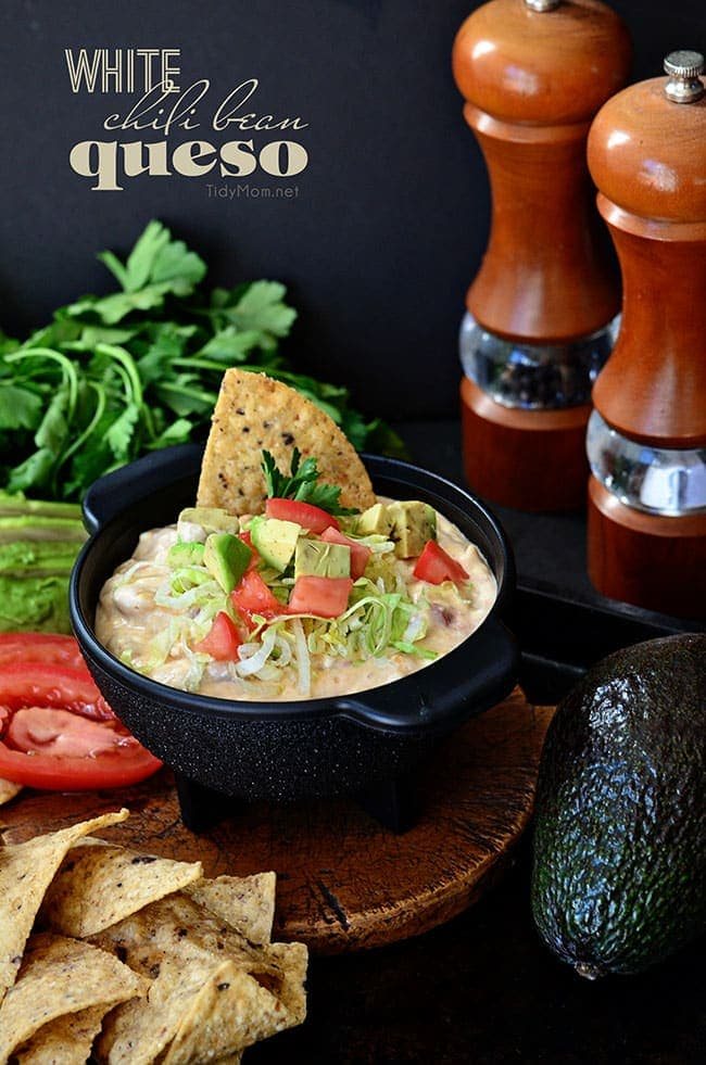 White Chili Bean Queso Dip Recipe {VIDEO}