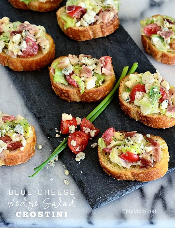 Blue Cheese Wedge Salad Crostini | Appetizer recipe at cetcu.com