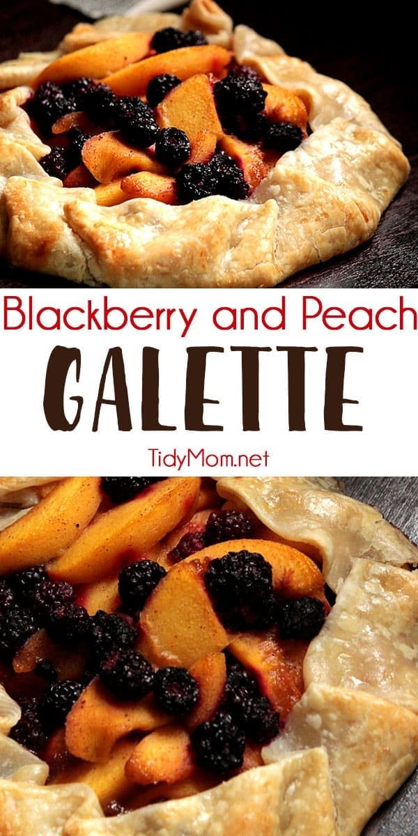 Make the most of those summer blackberries and peaches! Blackberry and Peach Galette is a beautiful, and simple rustic dessert that's perfect for summertime! Use peaches, apricots, or any other beautiful stone fruit and berries for this rustic easier-than-pie dessert. Print the full recipe at cetcu.com
