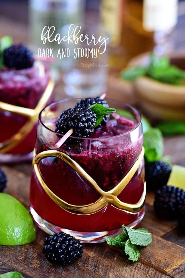 Blackberry Dark and Stormy Cocktail