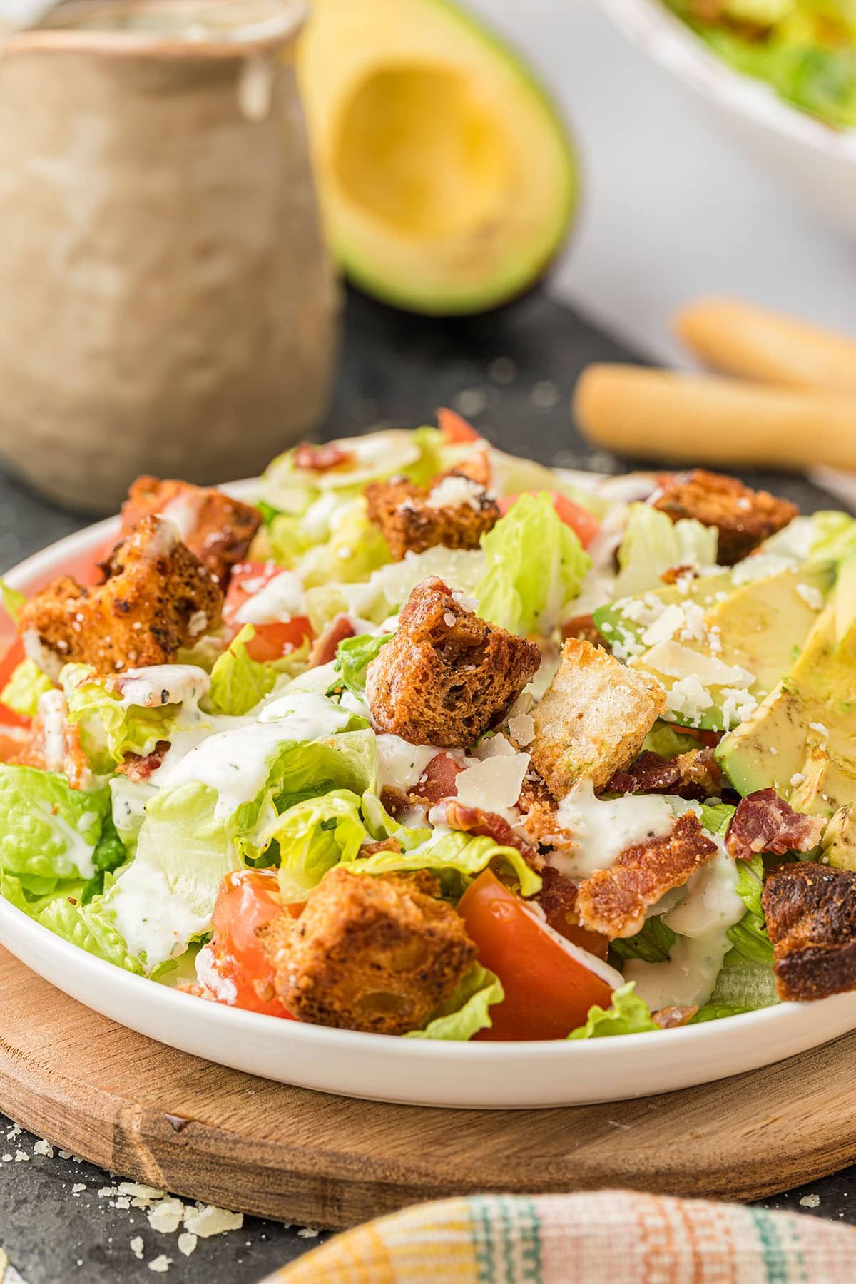 salad with creamy homemade dressing