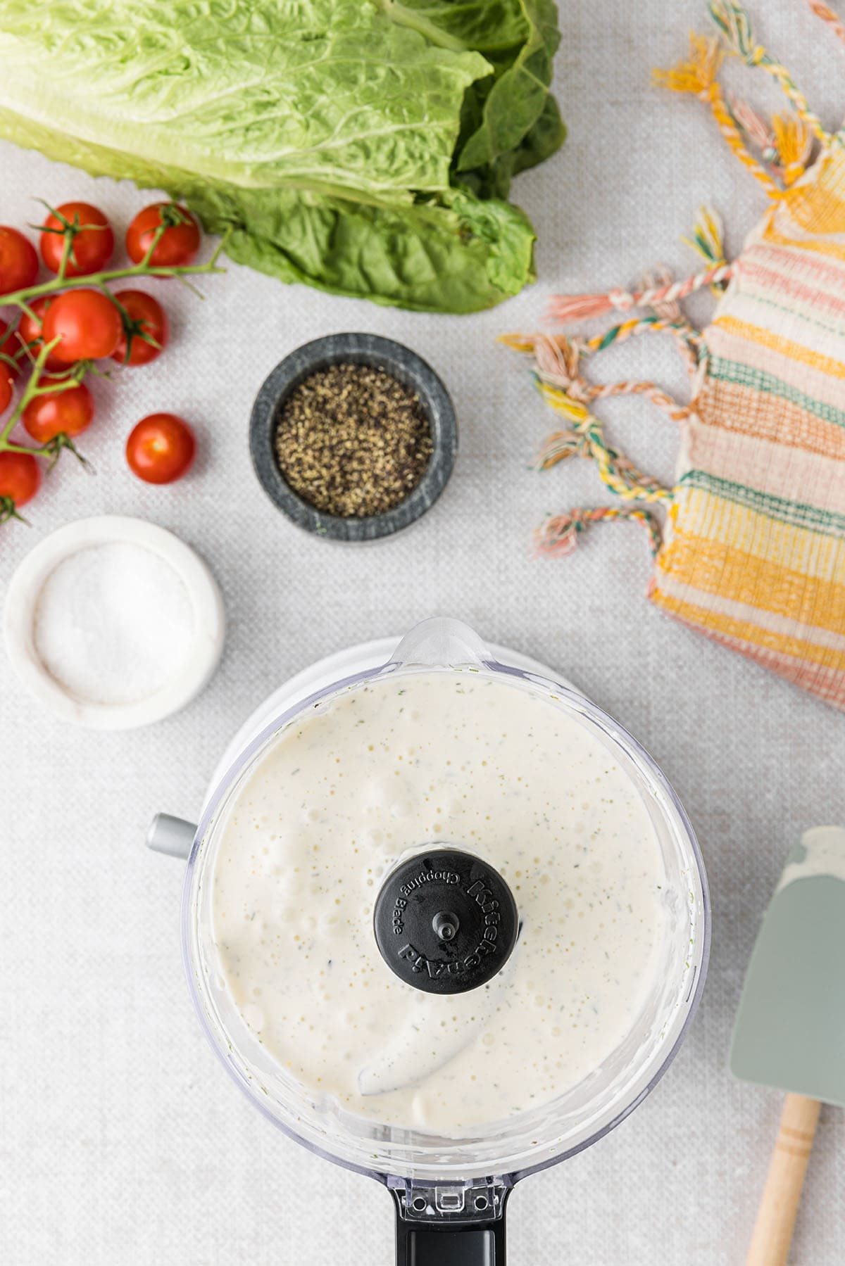 how to make homemade dressing in a food processor for a BLT salad