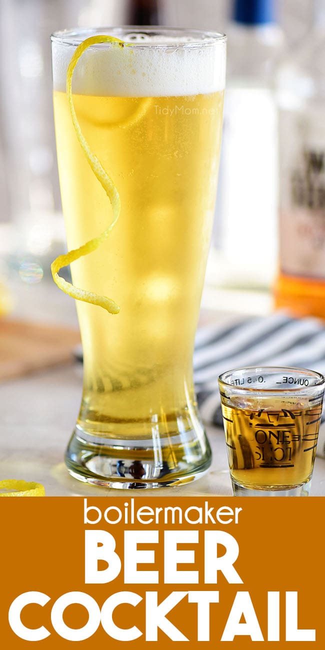 boilermaker beer cocktail in a frosty glass