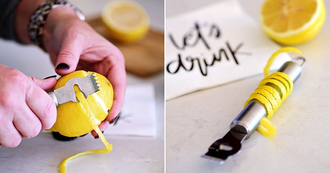 how to make a lemon twist garnish