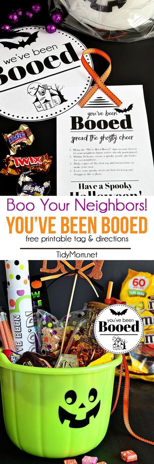 You’ve Been Booed printable + halloween bucket of goodies