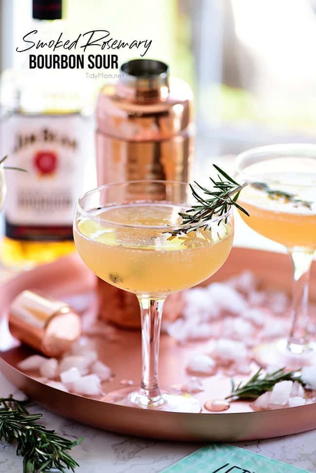 Smoked Rosemary Bourbon Sour Cocktail