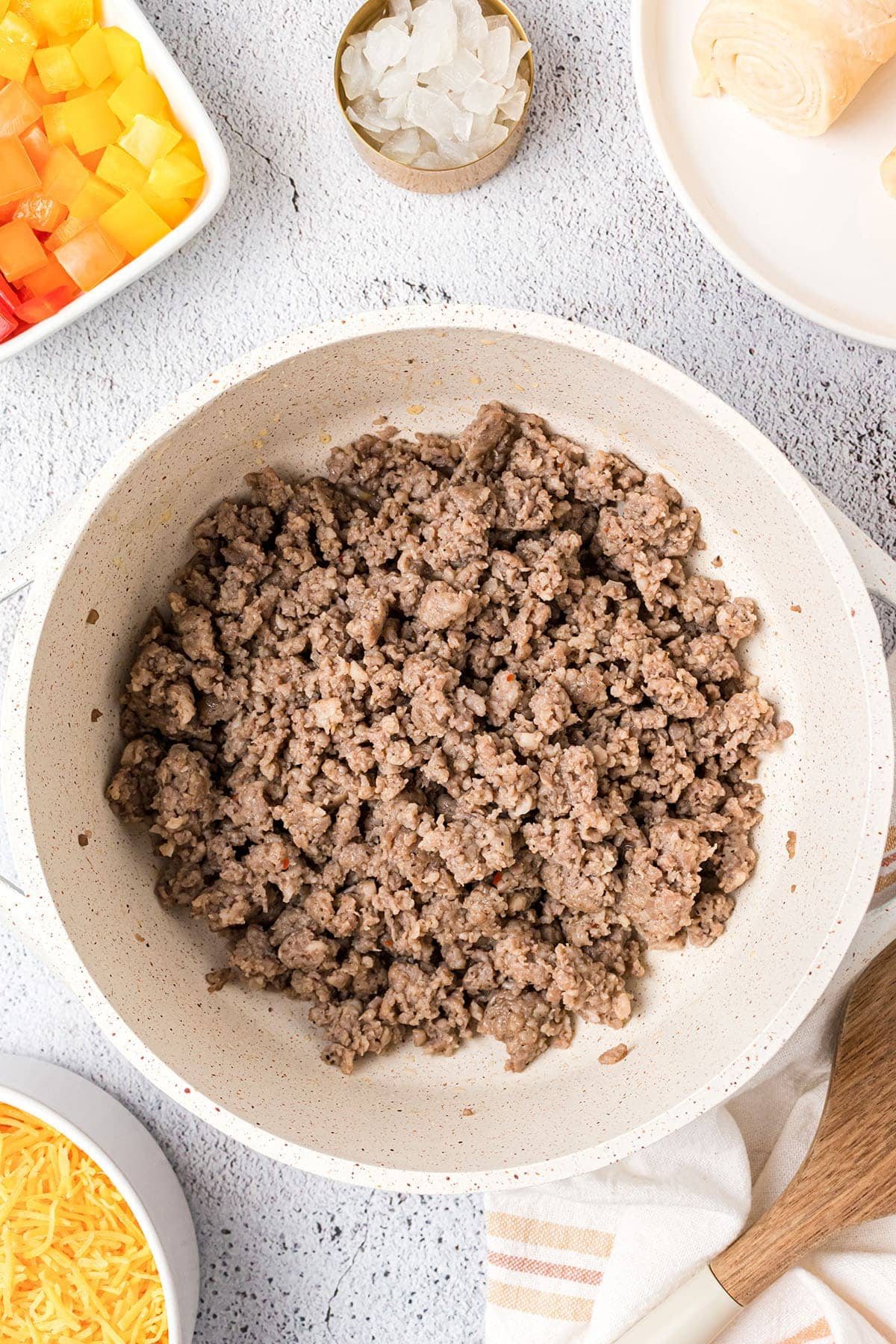 cooked ground sausage