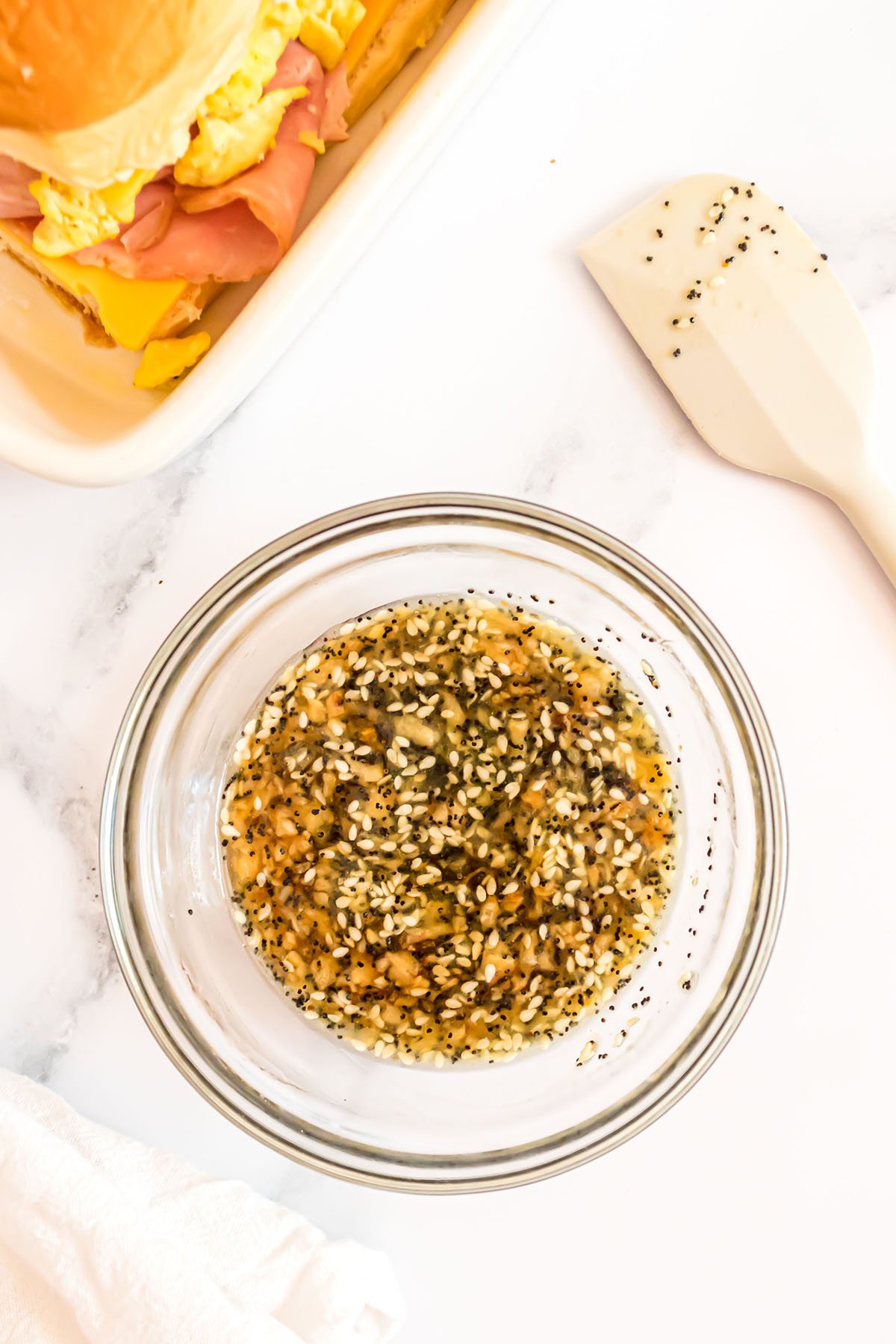 butter and seasoning in a small glass bowl