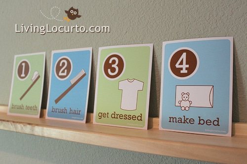 Morning routine cards LivingLocurto