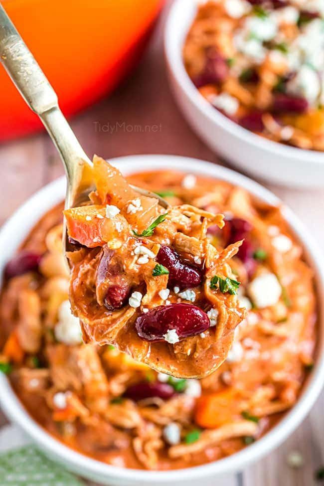spoonful of buffalo chicken chili