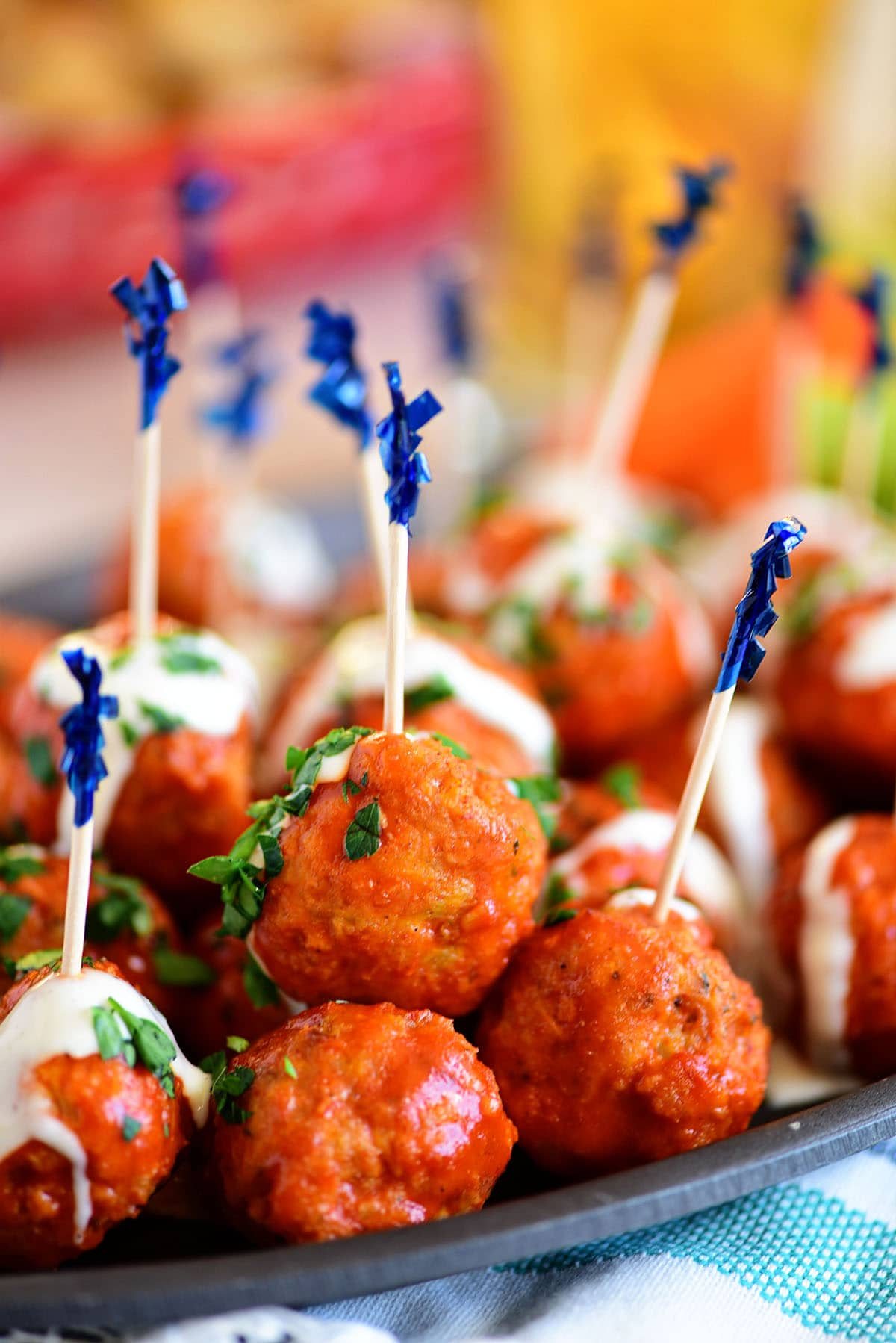 Buffalo Chicken Meatballs (Game Day Appetizer!)