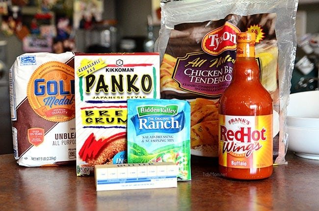 Ingredients for Oven Baked Buffalo Ranch Chicken Strips recipe at cetcu.com