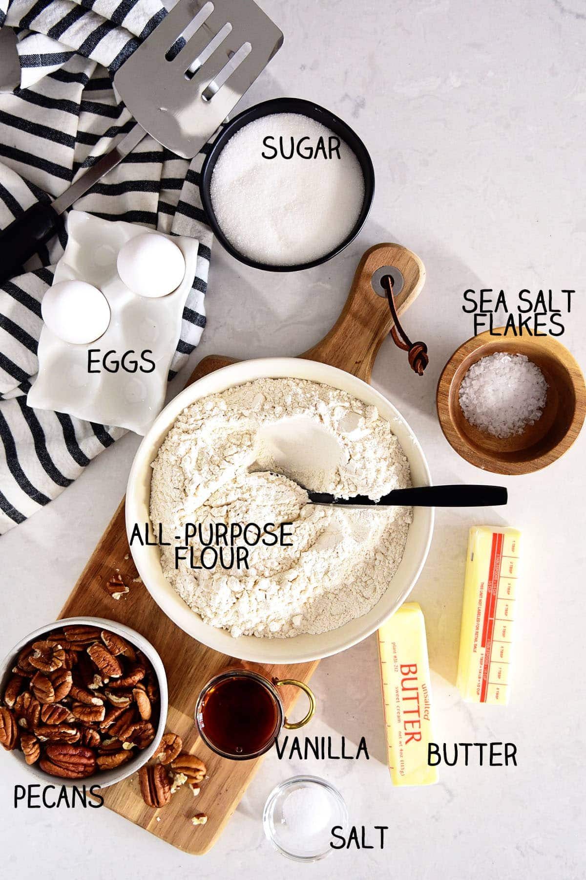 ingredients for Butter Pecan Cookies