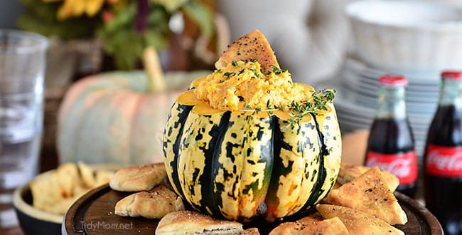 Butternut Squash Smoked Gouda Cheese Dip perfect for fall entertaining! Make this dip extra special by serving in a pumpkin! Get the recipe and holiday entertaining tips at cetcu.com