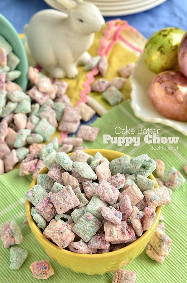 Cake Batter Puppy Chow Snack Mix Recipe