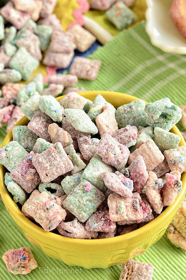 Cake Batter Puppy Chow Snack Mix Recipe