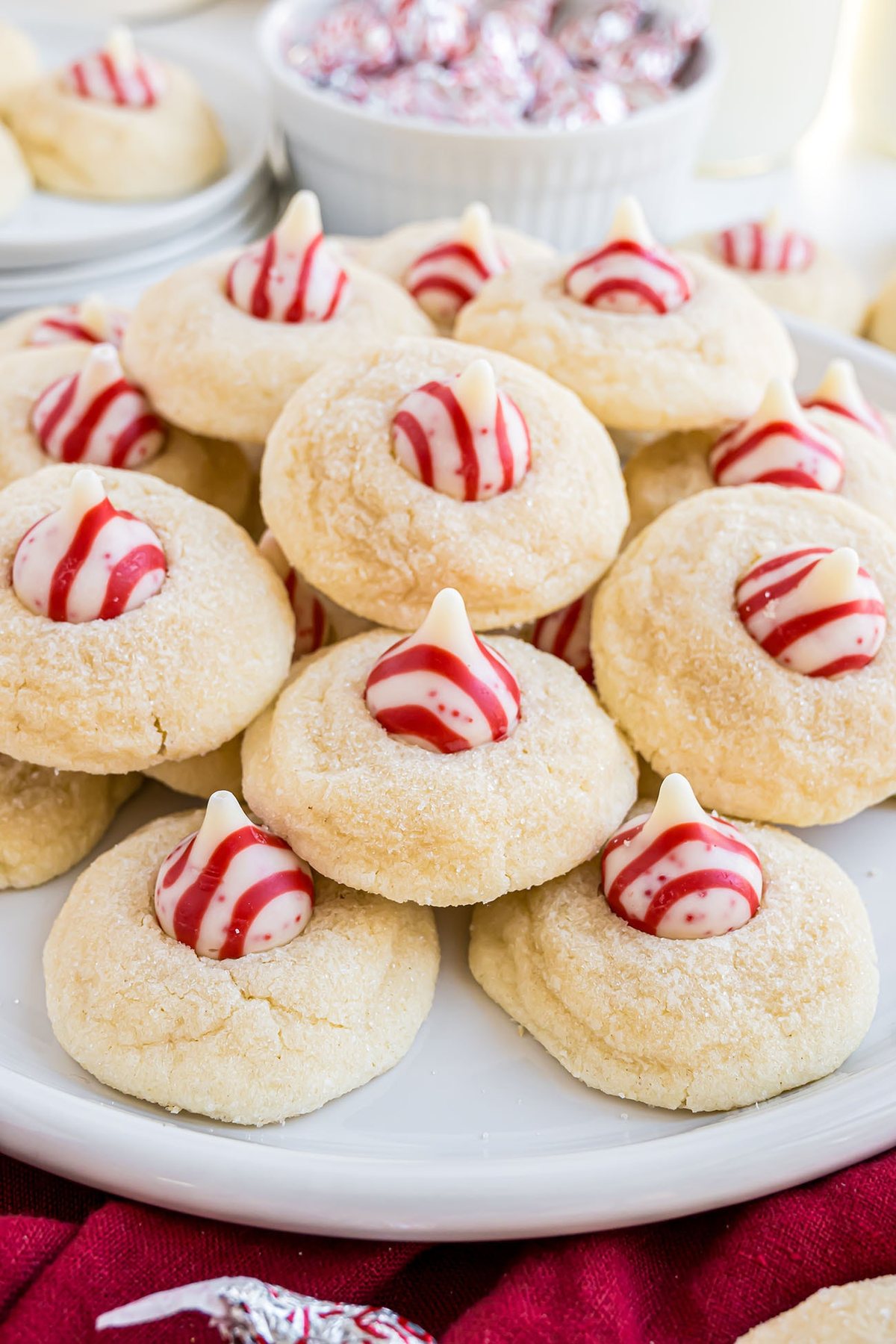 Candy Cane Kiss Cookies