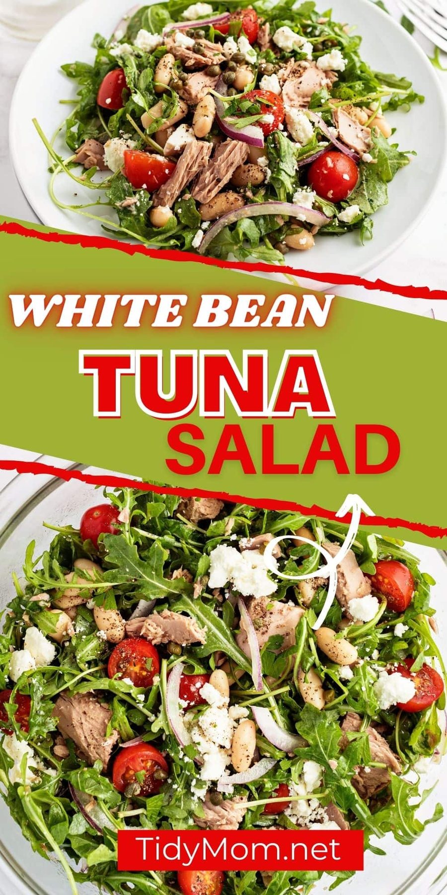 salad with tuna and beans on a plate